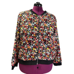 Shein Womens Plus Size Floral Full Zip Lightweight Jacket — Pre-Owned, Size 3X