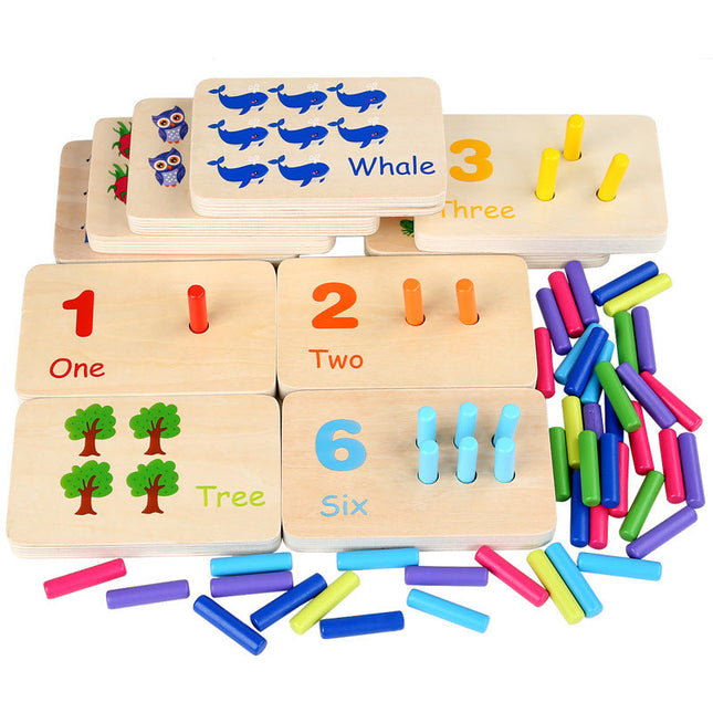 Montessori Wooden Sensory Learning Kit | Mathematics & Color Recognition Stick Game