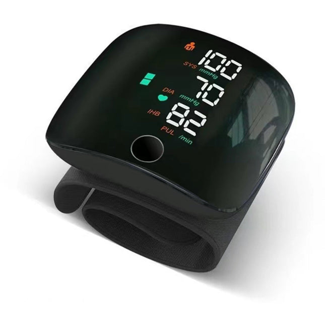 PulseTrack Wrist Monitor | Rechargeable Blood Pressure Monitor with LED Touch Screen