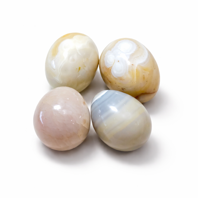 5 LB Agate Egg Carvings Mixed Lot – Polished Assortment (No Selection)