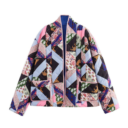 Geometric Patchwork Quilted Jacket