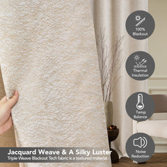 Pink Jacquard Blackout Curtains, 52x63 Inch