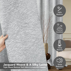 Pink Jacquard Blackout Curtains, 52x63 Inch