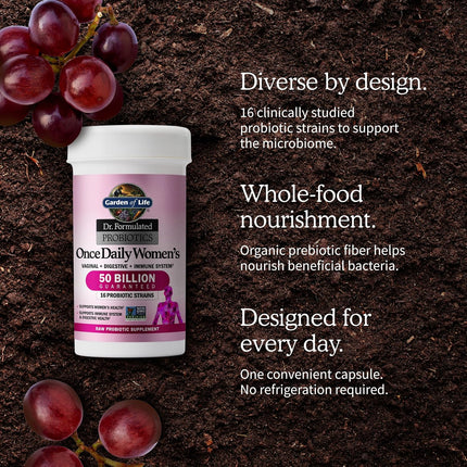 Garden of Life Dr. Formulated Once Daily Women's Probiotics, 50B CFU, 30ct