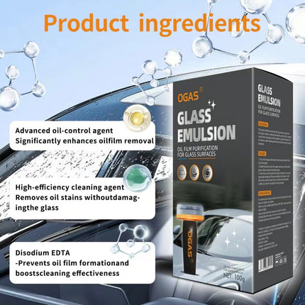 AutoView Windshield Oil Film Remover | Professional Glass Cleaner & Rain Repellent Prep