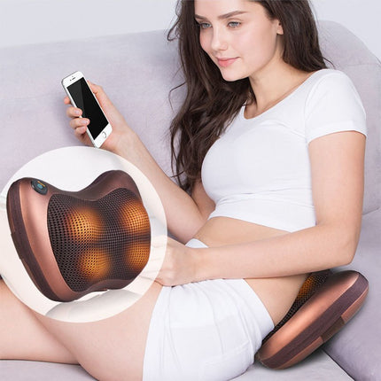 Shiatsu Massage Pillow with Infrared Heat | Car & Home Kneading Neck, Shoulder & Back Massager