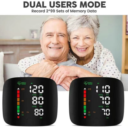 PulseTrack Wrist Monitor | Rechargeable Blood Pressure Monitor with LED Touch Screen
