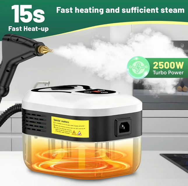 TurboSteam Portable Cleaner | 6-Level Adjustable Handheld High-Temperature Steamer