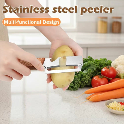 DualEdge Pro Peeler Set | 2-in-1 Stainless Steel Peeler with Built-In Bottle Opener