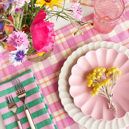 Abigail Plaid Placemat in Bubblegum