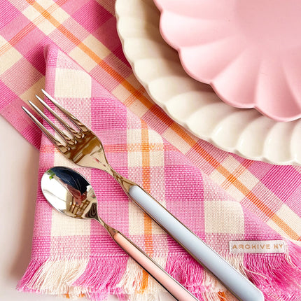 Abigail Plaid Runner in Bubblegum and Peach
