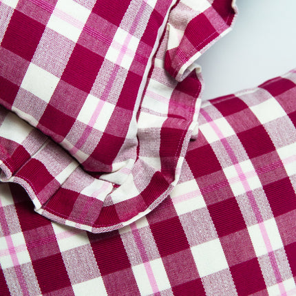Abigail Cranberry Plaid Pillows