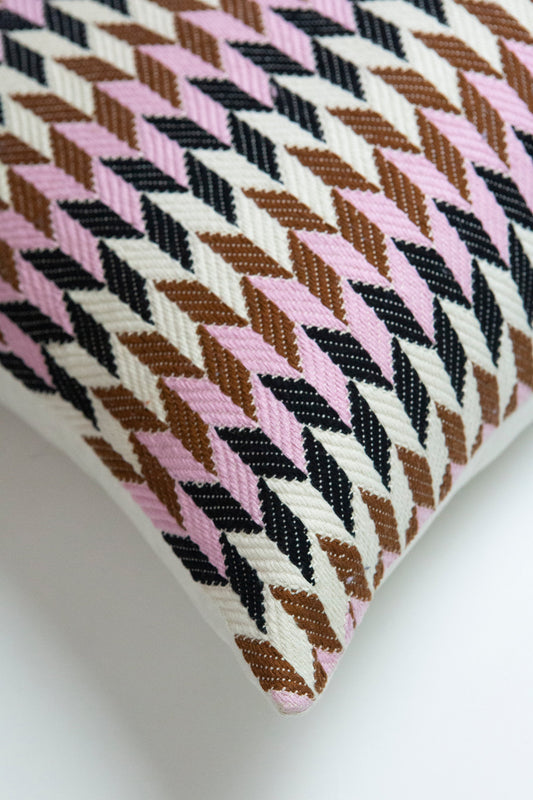 Almolonga 70s Dream Pillow - Pink & Brown 20" x 20"