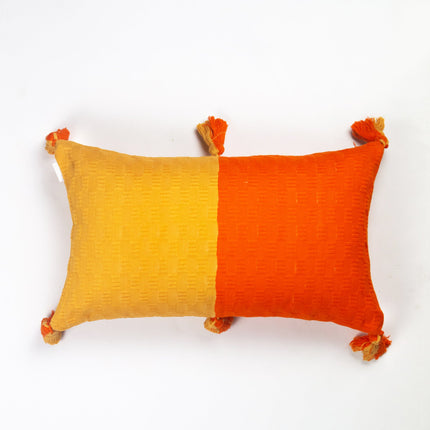 Antigua Pillow - Tangerine Colorblocked