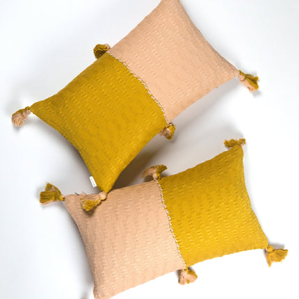 Antigua Pillow - Peach & Ochre Colorblocked