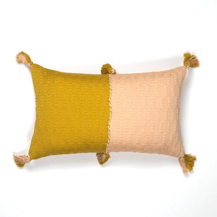 Antigua Pillow - Peach & Ochre Colorblocked