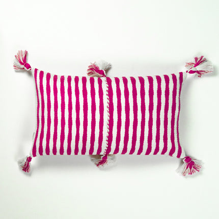 Antigua Pillow - Medium Blue / Fuchsia