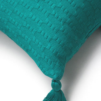 Antigua Pillow - Colorblocked Pink and Orange / Jade Green
