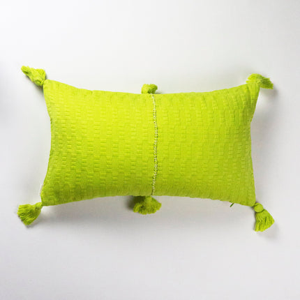 Antigua Pillow - Lemon Lime + Ivory Stripe
