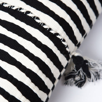 Antigua Pillow - Black and Natural Ivory
