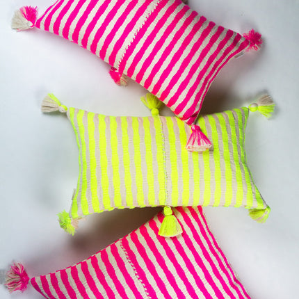 Antigua Pillow - Neon Pink and Yellow
