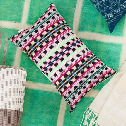 Santiago Atitlan Pink and Lime Pillow