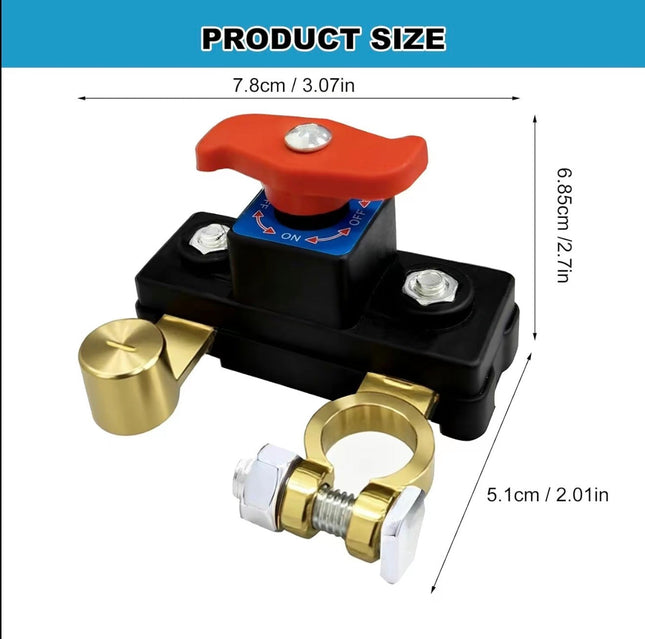 PowerSafe Battery Cut Switch | Vehicle Battery Disconnect for Cars, Boats & RVs