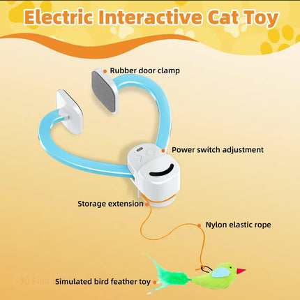 FlyChase Interactive Cat Toy | Automatic Feather Wand & Butterfly Teaser for Cats