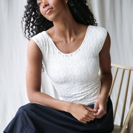 Wonder Cotton Stretch Cap-Sleeve Tee