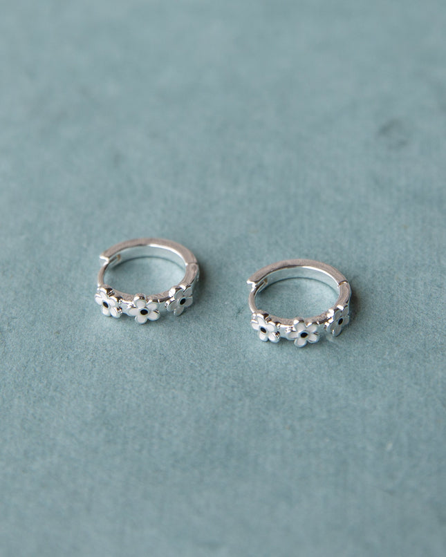 In Bloom Silver-Plated Huggie Hoops