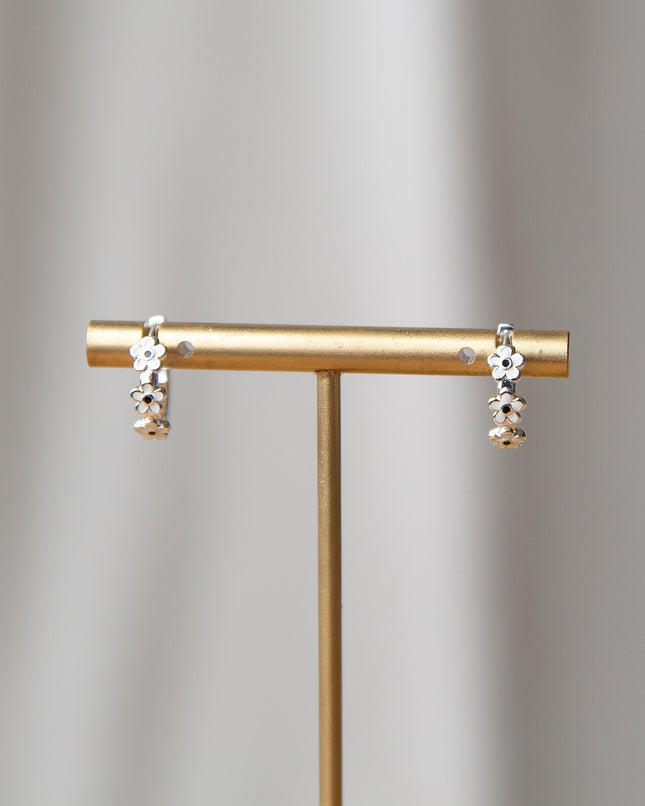 In Bloom Silver-Plated Huggie Hoops