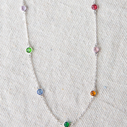 Silver Pop of Color Necklace