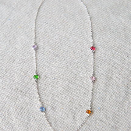 Silver Pop of Color Necklace