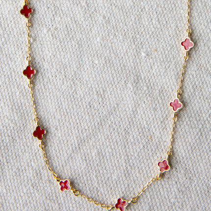 Lucky Me Red Clover Necklace