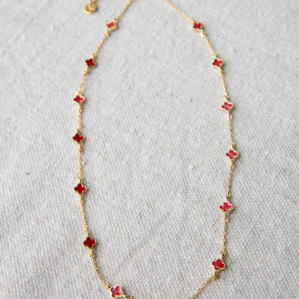 Lucky Me Red Clover Necklace
