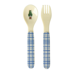 Baby Spoon and Fork - Blue - Nathalie Lété Print