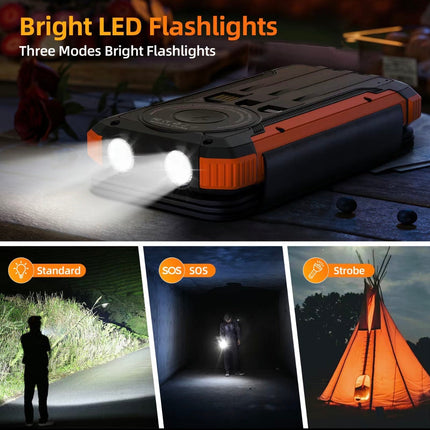 SolarMax Foldable Solar Power Bank | 20000mAh Fast Charge, Wireless & Built-In Cables