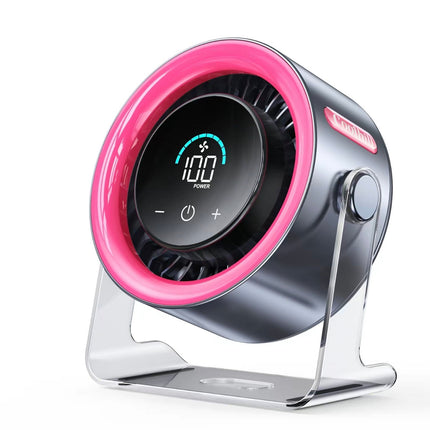 TurboCool Desk Fan | 100-Speed Rechargeable Fan with Digital Display & 4000mAh Battery