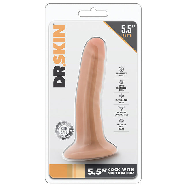 Dr. Skin Cock With Suction Cup-Vanilla 5.5"
