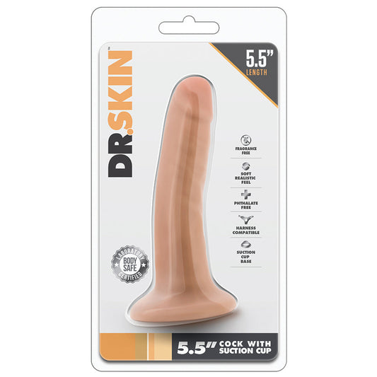 Dr. Skin Cock With Suction Cup-Vanilla 5.5"