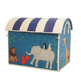 Raffia Storage Baskets Set with Animal Theme - Set of Three