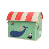 Raffia Storage Baskets Set with Animal Theme - Set of Three