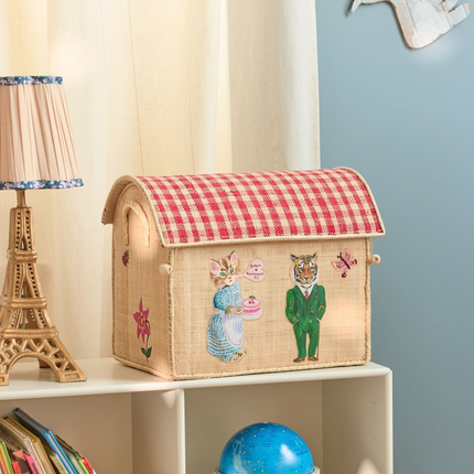 Raffia Storage Baskets with Nathalie Lété Theme - Set of 3