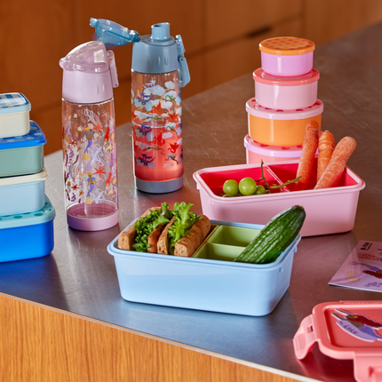 Large Square Lunchbox with 3 Inserts - Pink Print