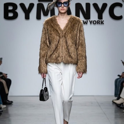 Collarless Shaggy Faux-Fur Jacket