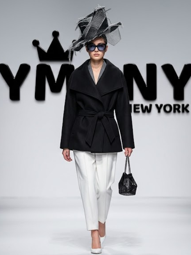 Black Wool-Blend Short Wrap Coat