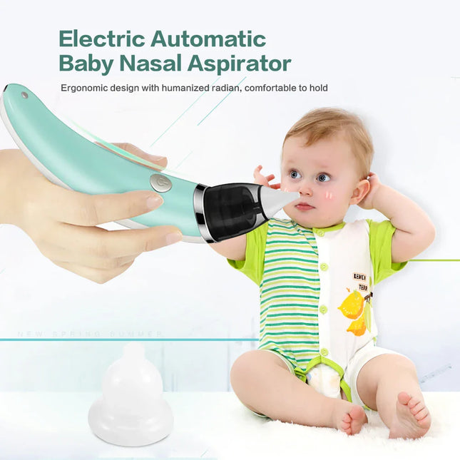Electric Baby Nasal Aspirator | Safe Hygienic Nose Cleaner with 2 Tip Sizes for Infants