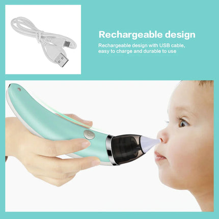 Electric Baby Nasal Aspirator | Safe Hygienic Nose Cleaner with 2 Tip Sizes for Infants