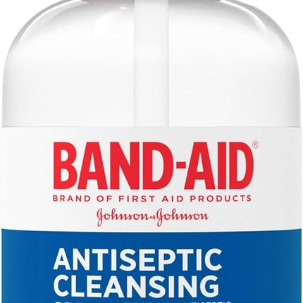 Band-Aid Brand Pain Relieving Antiseptic Cleansing Spray 8 fl oz bottle front view for minor wound care