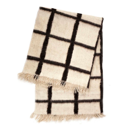 Backordered: Momos Grid Blanket- Natural White and Black